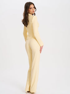 QUINNIE BUTTER YELLOW SLIM SUIT PANTS