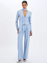 Load image into Gallery viewer, REVA SKY BLUE PINSTRIPE SINGLE PLEAT PANTS