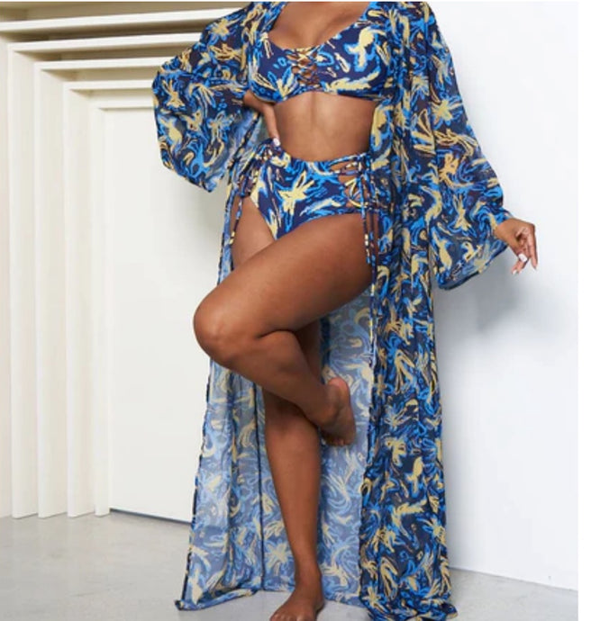 FESTIVAL VIBES COVERUP -BLUE ABSTRACT