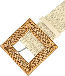 RATAN STRETCH SQUARE BUCKLE BELT