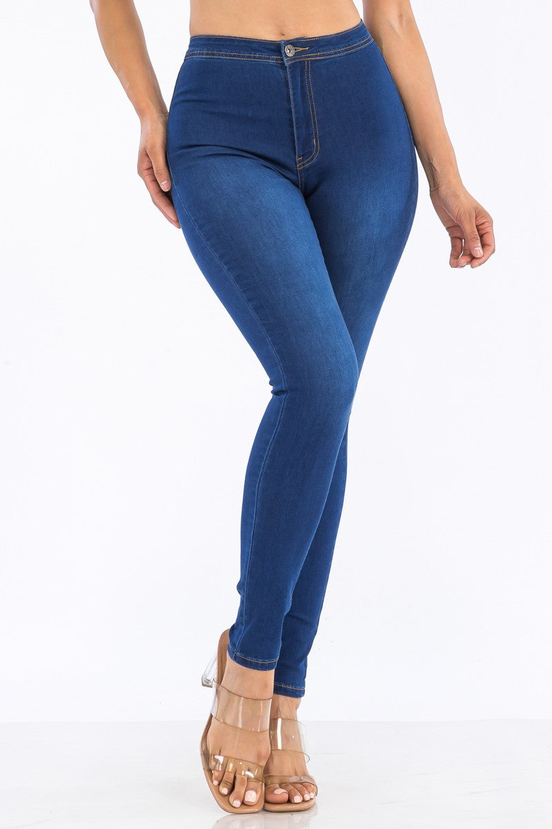 HIGH WAIST STRETCHY MEDIUM WASH DENIMS