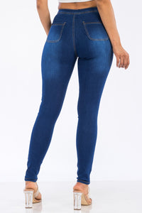 HIGH WAIST STRETCHY MEDIUM WASH DENIMS