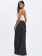 Load image into Gallery viewer, TAMRYN BLACK AND WHITE POLKA DOT SWEETHEART MAXI DRESS