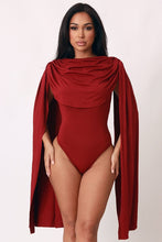 Load image into Gallery viewer, CAPE SLEEVE DRAPED BODYSUIT