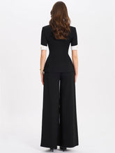 Load image into Gallery viewer, ALEEZA BLACK WIDE LEG SUIT PANTS