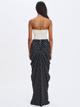Load image into Gallery viewer, TAMRYN BLACK AND WHITE POLKA DOT SWEETHEART MAXI DRESS