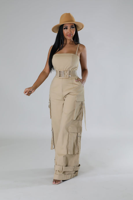 STRAP SHOULDER CARGO JUMPSUIT