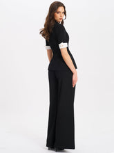 Load image into Gallery viewer, ALEEZA BLACK WIDE LEG SUIT PANTS