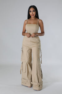 STRAP SHOULDER CARGO JUMPSUIT