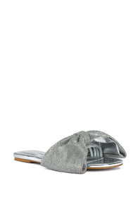 BOWTON SILVER FLAT SANDAL
