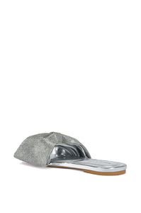 BOWTON SILVER FLAT SANDAL