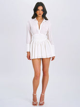 Load image into Gallery viewer, JAMILA WHITE SHIRT MINI DRESS WITH WAIST DETAIL
