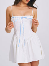 Load image into Gallery viewer, MALIA DROP WAIST CORSET LACE UP BACK MINI DRESS