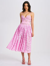 Load image into Gallery viewer, LORENA PINK LACE  DROP WAIST MIDI SUNDRESS