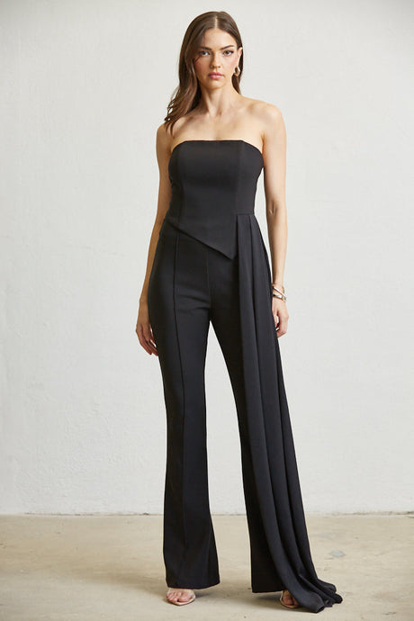 BLACK SASH TUBE PANT SUIT
