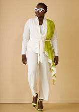Load image into Gallery viewer, SCARF DETAILED BELTED BLAZER WITH CREPE STRAIGHT LEG TROUSER