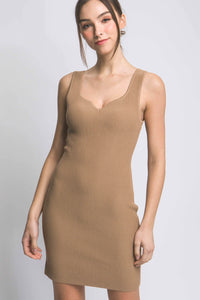 SOLID RIBBED DRESS