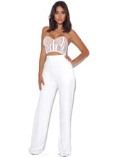 Load image into Gallery viewer, NEW ROMANTICS STRETCH WHITE LACE CROPPED TOP