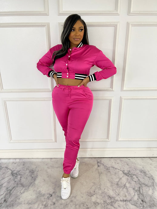 SATIN SILKY VARSITY PANTS SETS