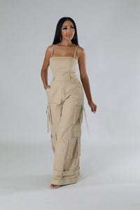 STRAP SHOULDER CARGO JUMPSUIT