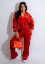 Load image into Gallery viewer, THE SCARLET VELOUR JOGGER SET