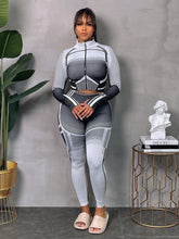 Load image into Gallery viewer, TWO TONE CROPPED JACKET AND LEGGING ACTIVE SET