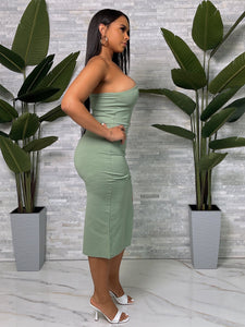 ONE SHOULDER BODYCON MIDI DRESS