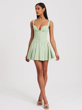 Load image into Gallery viewer, TALA PISTACHIO GREEN SLEEVELESS PLEATED PREPPY