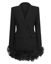 Load image into Gallery viewer, BLACK BLAZER DRESS WITH TULLE HEM