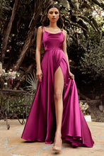 Load image into Gallery viewer, SIMPLE COWL NECK SATIN A-LINE GOWN