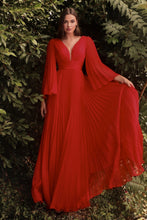 Load image into Gallery viewer, PLEATED BELL SLEEVE GOWN