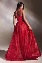 Load image into Gallery viewer, RED GLITTER BALL GOWN