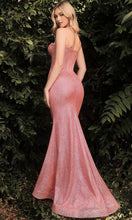 Load image into Gallery viewer, FITTED ROSE PINK GLITTER MERMAID GOWN