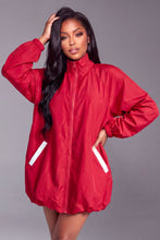 Load image into Gallery viewer, RED TRACK SHIFT BUBBLE HEM JACKET