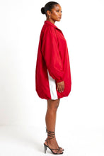 Load image into Gallery viewer, RED TRACK SHIFT BUBBLE HEM JACKET