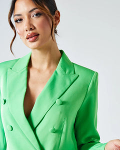 GREEN DOUBLE BREASTED BLAZER