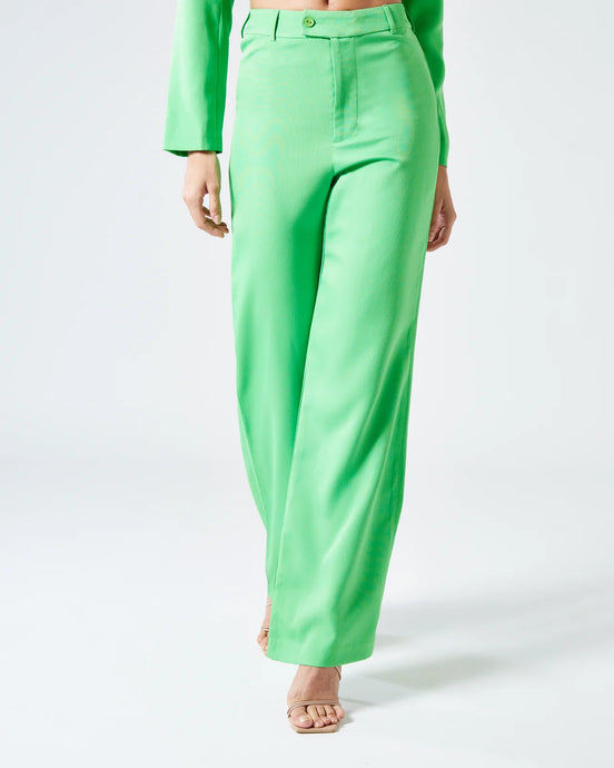 GREEN WIDE LEG TAILORED TROUSERS