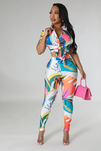 Load image into Gallery viewer, SUMMER MULTI COLOR TIE TOP PANT SET