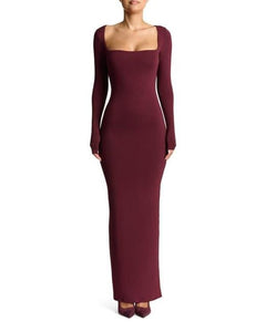 NW SQUARE NECK SCULPT MAXI DRESS