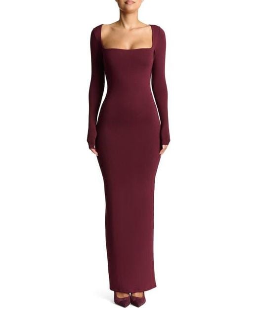 NW SQUARE NECK SCULPT MAXI DRESS