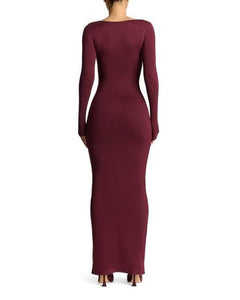 NW SQUARE NECK SCULPT MAXI DRESS
