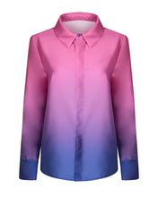 Load image into Gallery viewer, BLUE AND PURPLE OMBRE SATIN BLOUSE