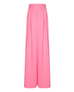 IZZY WIDE LEG TROUSER WITH GATHERED WAISTBAND IN PINK