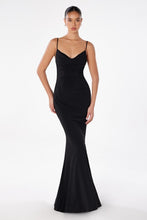 Load image into Gallery viewer, COWL NECK OPEN BACK LONG DRESS