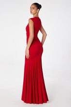 Load image into Gallery viewer, CAPSLEEVE LONG RUCHED DRESS