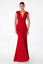 Load image into Gallery viewer, CAPSLEEVE LONG RUCHED DRESS