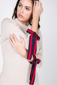 RIBBON TIE SWEATER DRESS