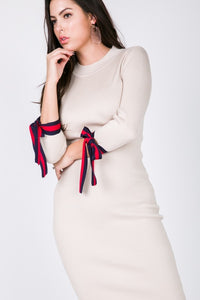 RIBBON TIE SWEATER DRESS