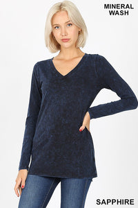 MINERAL WASHED VNECK TOP