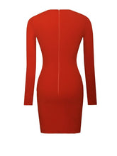 Load image into Gallery viewer, Obsessions Long Sleeve Ruched Crepe Dress